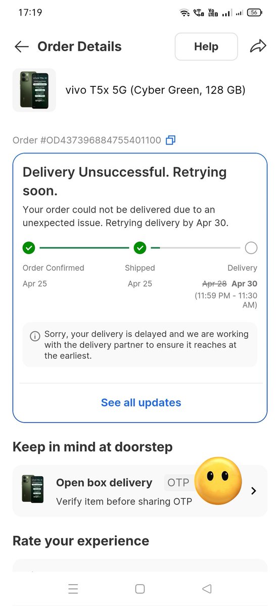 avinashkumar572's tweet photo. I have ordered @Vivo_India T2X 5G mobile handset on @Flipkart .From the past 5 days they are trying to deliver my order but it's look like they are trying on their website only😂 it's better to use @amazon to order .....
#fraudapp #flipkart https://t.co/SKrfd4S93Q