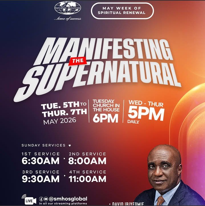 RealDearson's tweet photo. Week of Spiritual Renewal, May edition is here. We invite you to join us @smhosglobal for this lifetime experience in God's presence.

See you on the 5th-7th

God bless you.

#SMHOS https://t.co/nG8MdivaRm
