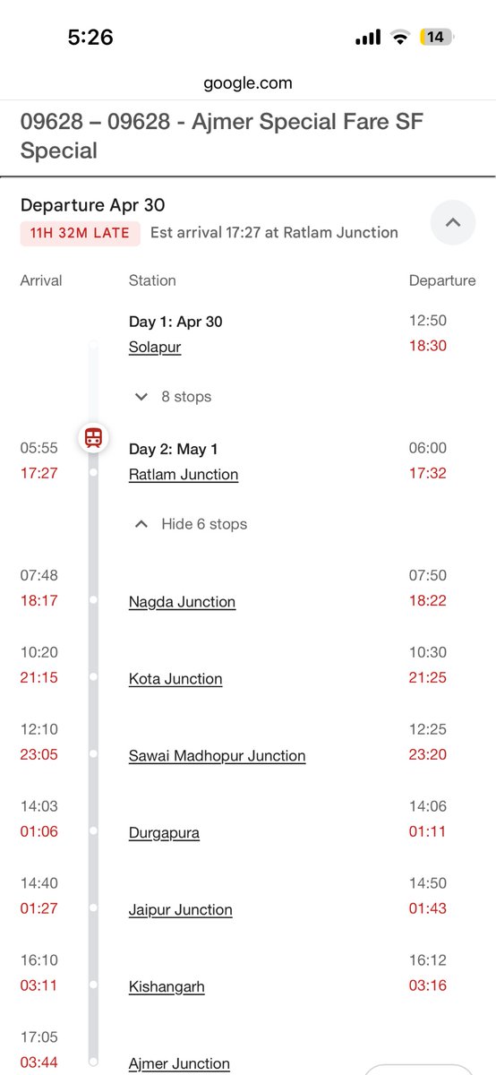 Siddharthaga's tweet photo. @IRCTCofficial @AshwiniVaishnaw @PMOIndia Indian railways at its best 11 hours delayed. Indian railway can create a world record in getting late. @RailMinIndia @RailwaySeva train chalani nahi ata par kya saram bhi nahi ati h railways ko kya ? https://t.co/FCzfOMgJhp