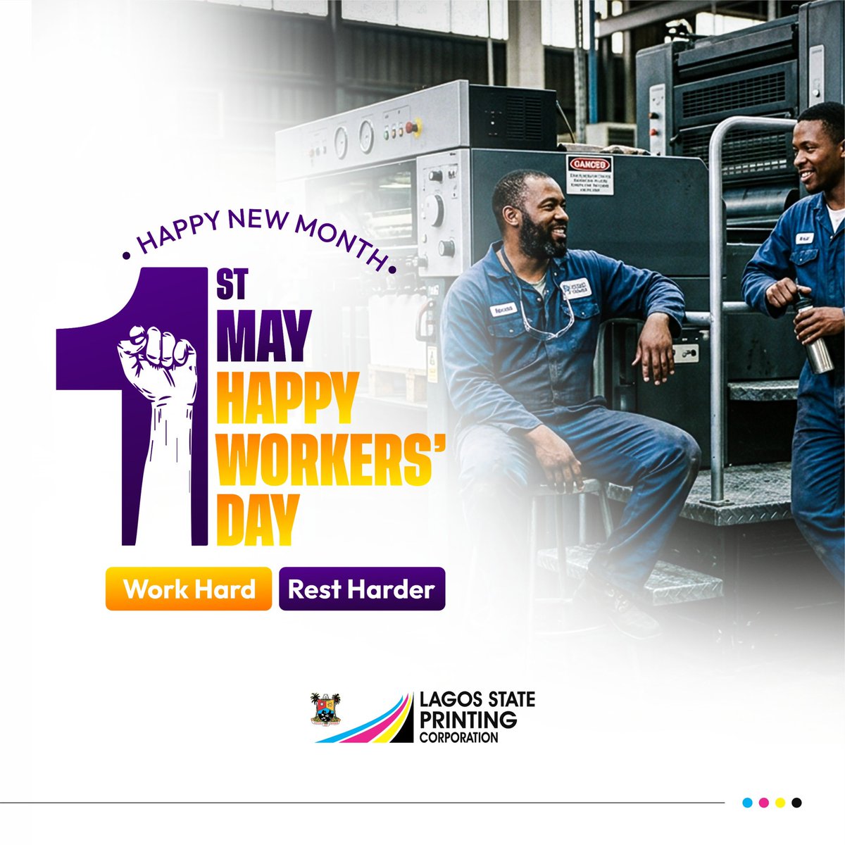 lspc_ng's tweet photo. Happy Workers’ Day from Lagos State Printing Corporation.

Today, we celebrate the dedication, resilience, and hard work of every worker driving progress and excellence. 👏🏾✨ https://t.co/HHcyuC0w48