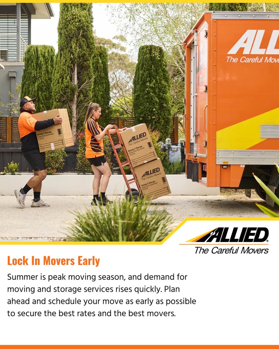 alliedvl's tweet image. May is National Moving Month! Up to 80 percent of moves happen between May and September each year, and the best slots get taken early. Avoid delays and conflicts by contacting Allied today to reserve your preferred date and time. #moving #movingday #NationalMovingMonth