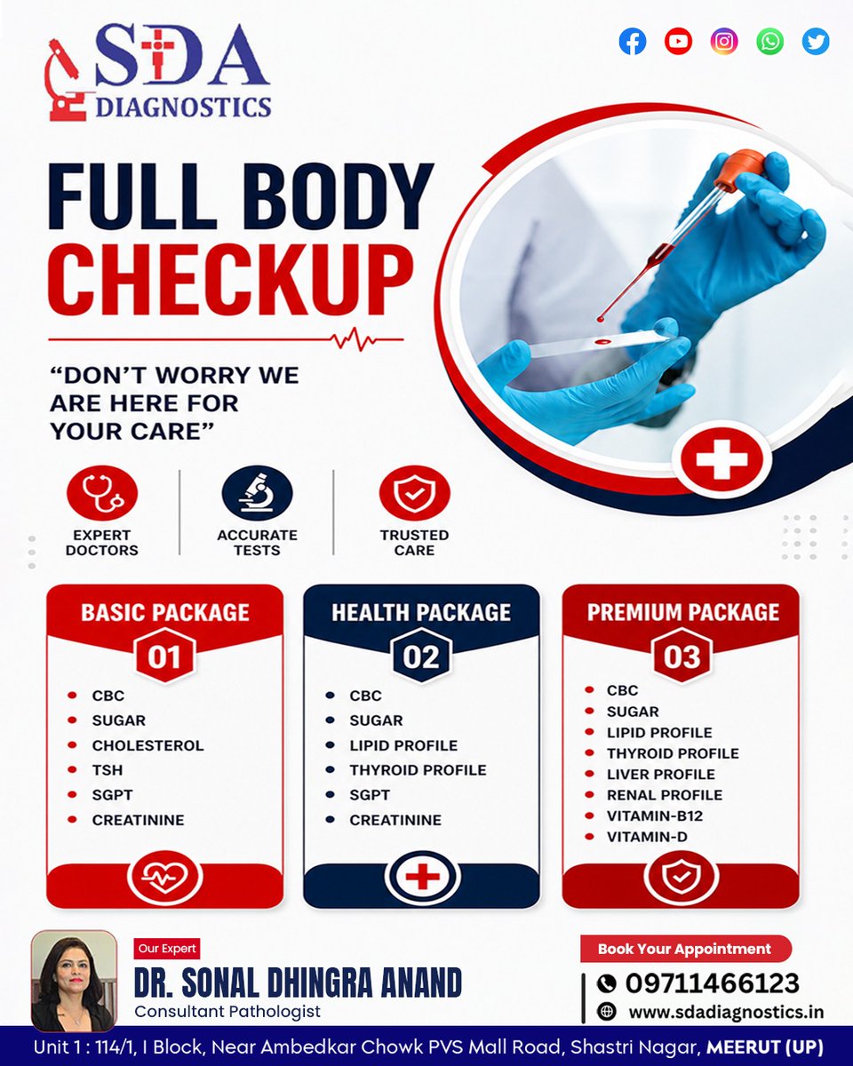 sda_diagnostic's tweet image. 🩺✨ Stay healthy, stay confident with our Full Body Checkup!
💙 "Don't Worry, We Are Here For Your Care" 💙

#FullBodyCheckup #HealthCheckup #PreventiveCare #HealthyLife #DiagnosticCenter #ExpertDoctors #AccurateReports #TrustedCare #HealthFirst #StayHealthy