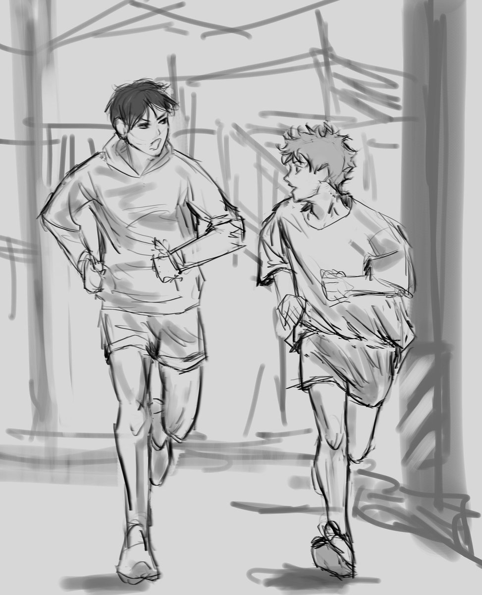 sakurajoi_stuff's tweet image. Jogging🏃🏻🏃🏼
#kagehina #wip