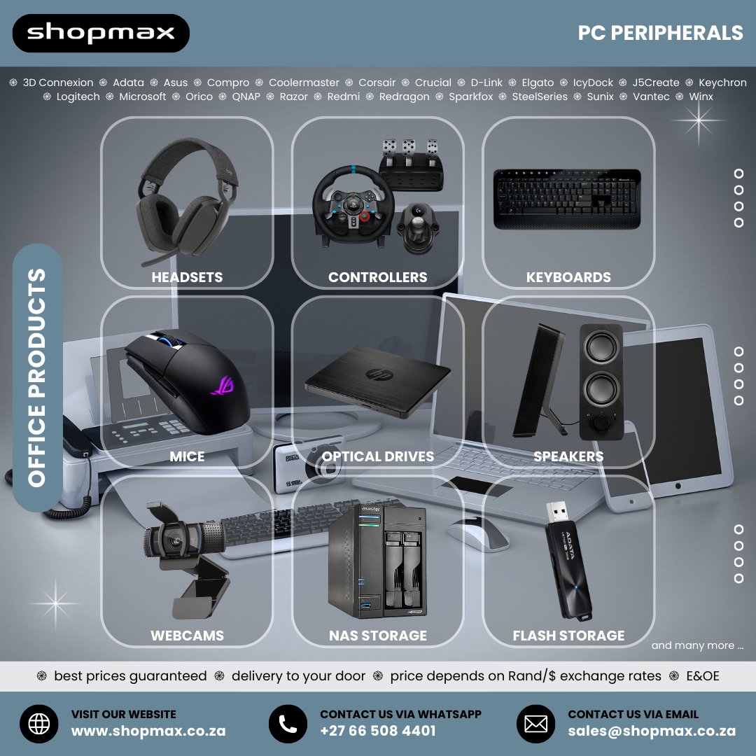 SHOPMAX6's tweet image. 🖱️ Upgrade your setup
✔️ Better control
✔️ Better performance
👉 Request a quote:
shopmax.co.za/request_produc…
#PCPeripherals #TechUpgrade #Shopmax