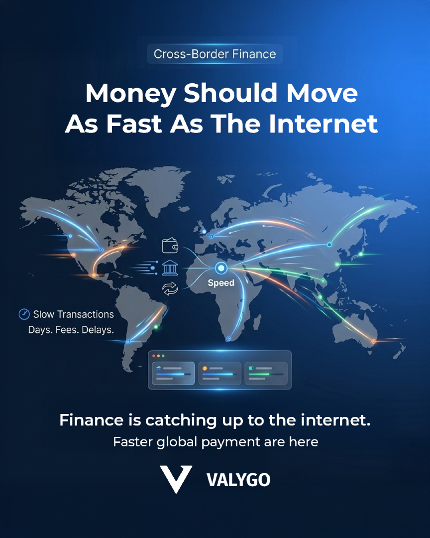 VALYGO_COM's tweet photo. Work today is global.
But money still moves slowly.
International payments can take:
• several days
• multiple intermediaries
• extra fees
That’s why financial technology is evolving.
New platforms focus on:
• faster global transfers
• easier currency conversion
• simplified financial access
The goal is simple.
Money should move as easily as information.
And that transformation has already started.

How long do international payments usually take for you?
Explore more: https://t.co/93e3szqcHs

#valygo #globalpayments #cryptofinance #crossborderpayments #digitalfinance #web3economy #futurepayments #fintechinnovation #fyp #foryou #viralcrypto #fintech