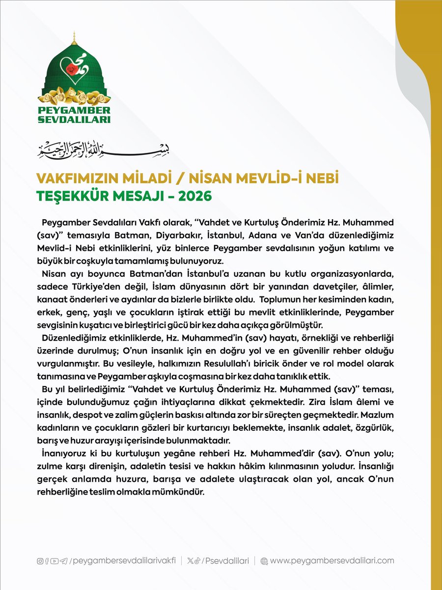 Peygamber Sevdalıları Marmara tweet media