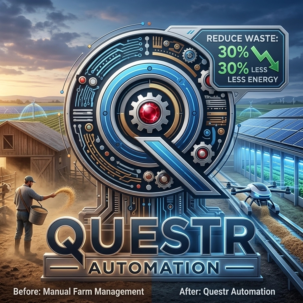 Questr_us's tweet image. Stop working for your farm: let it work for you. Grant-funded tech saves 1,000 hours/year and cuts costs by 30%. Profit starts Day 1. 

Dave Oberting, MD, Questr Automation, dave@questr.us, 304.679.1889
#agtech #precisionagtech #automation #farmautomation