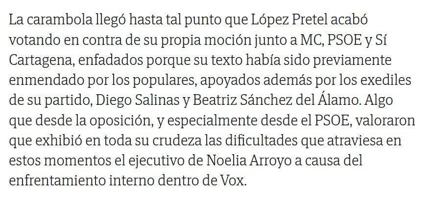 En el pleno municipal celebrado ayer <a href="/vox_cartagena/">VOX Cartagena</a> VOTÓ EN CONTRA DE SU PROPIA MOCIÓN sobre “prioridad nacional” junto al <a href="/psoe_ct/">PSOE Cartagena</a>, <a href="/MCCartagena_ct/">MC Cartagena 🇩🇰</a> y <a href="/SiCartagena2023/">Sí Cartagena</a>.

¿Se puede ser más incoherente?

Titula la foto de lo que te parecen estos dos concejales en comentarios.