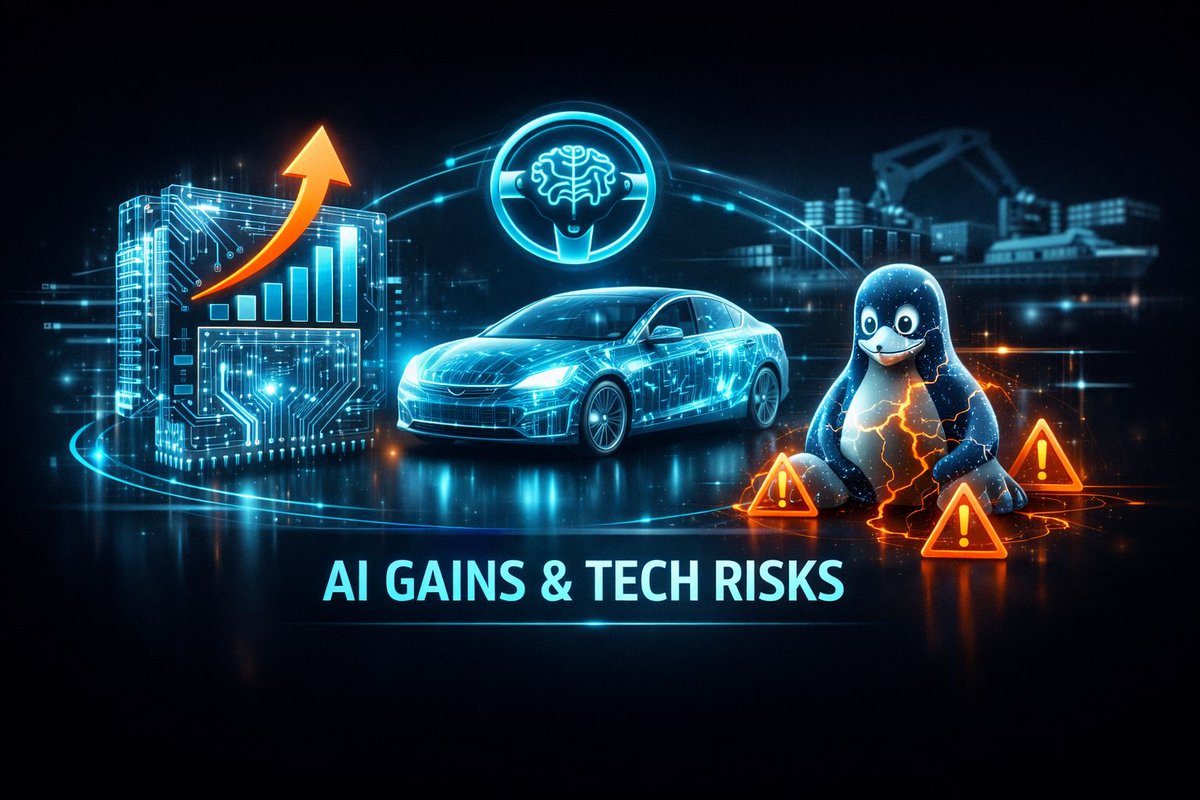 WolfOfWeedST's tweet image. Eyes on $NVDA chip orders, $AAPL supply risk and in-car AI adoption. Watch Linux exploit ripple - tech setups moving.

Read more: stockalpha.ai/sectors/techno…

#TechStocks #AI #Semiconductors