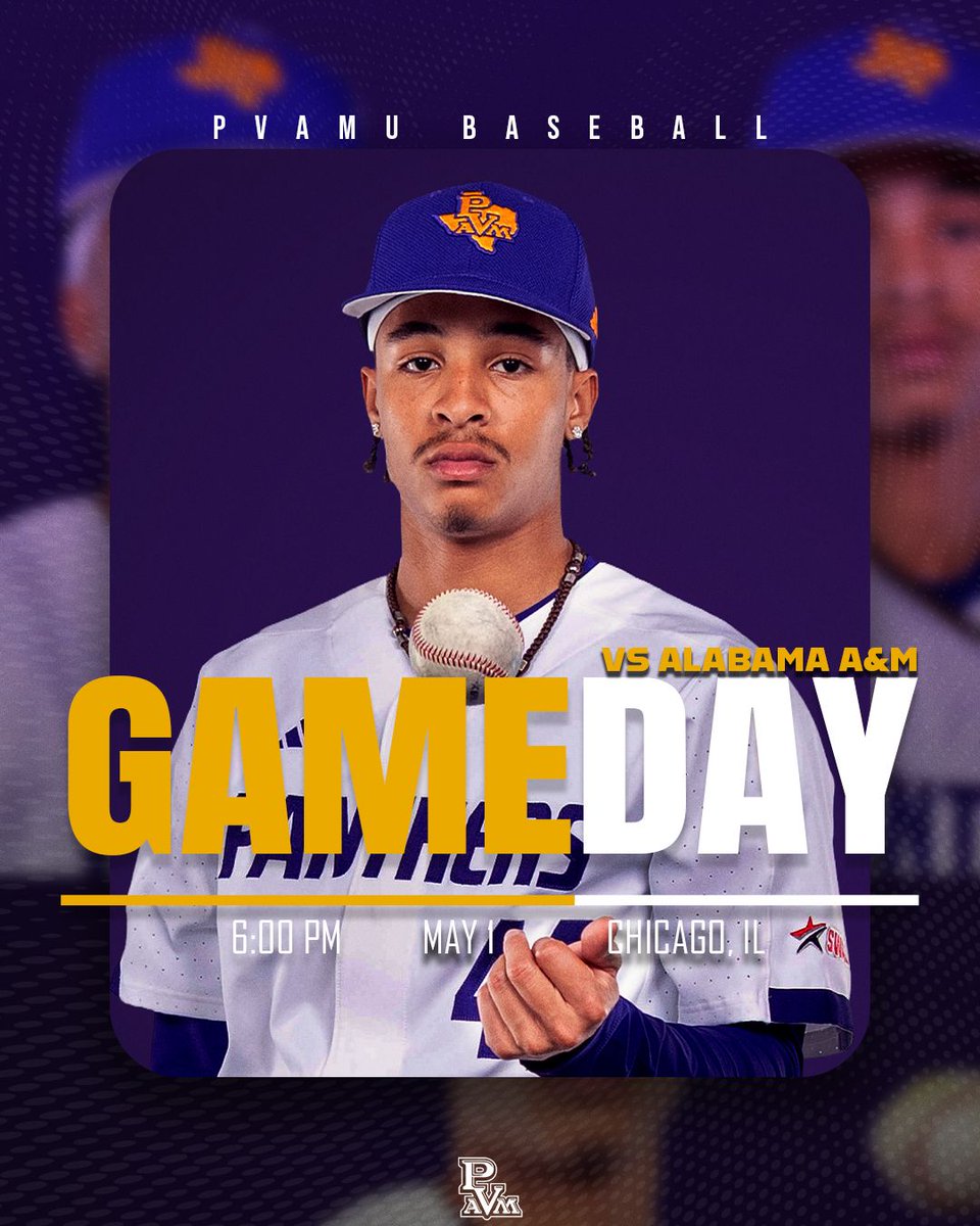 PVAMUPanthers's tweet image. PVAMUBSB: Baseball GAMEDAY in Schaumburg!

The Panthers open the weekend series against Alabama A&amp;amp;M tonight at Wintrust Field!

🆚 Alabama A&amp;amp;M
📍 Schaumburg, Ill.
⏰ 6:00 PM

Follow all the action live here: buff.ly/19cZOeE

#PVAMU #PantherBaseball #SWACBaseball