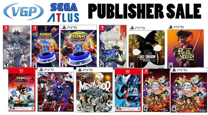 VideoGamesPlus_'s tweet photo. Sega / Atlus Publisher Sale continues at VGP!  
Over 125+ titles are still in stock. 

👉https://t.co/Mp9UbLspGB
All Sales: https://t.co/AYSgxnEHGc        

 - Enjoy Free Shipping when you spend $75 / 55 USD https://t.co/yAHXyYXEsy