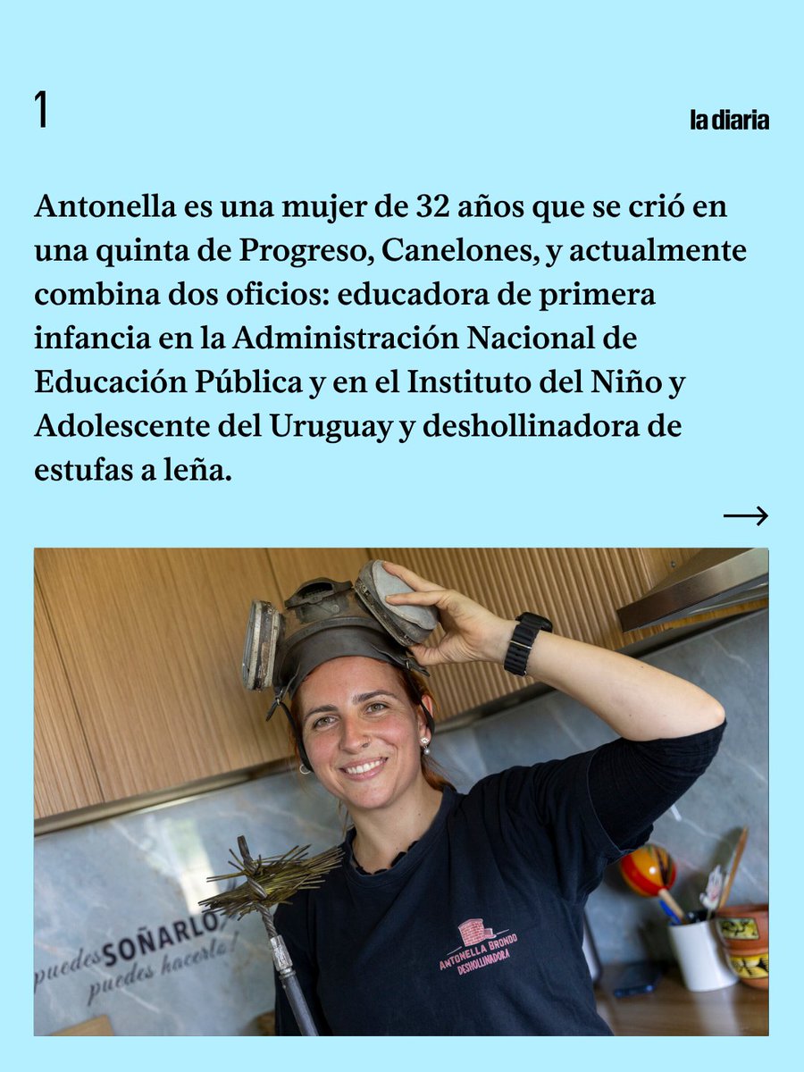 Antonella Brondo tiene 32 años, se crió en una quinta de Progreso, Canelones, y hoy combina dos oficios que parecen lejanos pero que para ella tienen un hilo en común: el cuidado.
