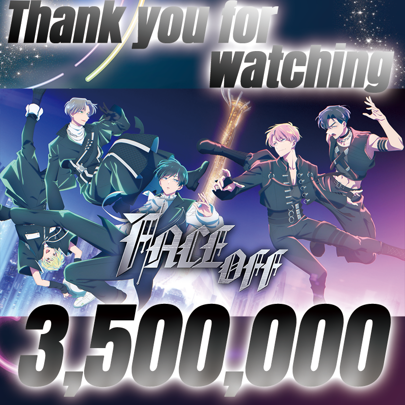 Tamon_anime's tweet image. ／
「F/ACE OFF」350万回再生突破!!!🩷
＼

「F/ACE OFF」Music Videoの
YouTube再生回数が350万回を突破いたしました🎊

皆様たくさんのご視聴ありがとうございます！
MV▶️youtu.be/vLVT_ws_ZtQ

🎧楽曲も好評配信中⚡️
▶️tamon-anime.lnk.to/FACEOFF

#多聞くん今どっち
#FACEOFF