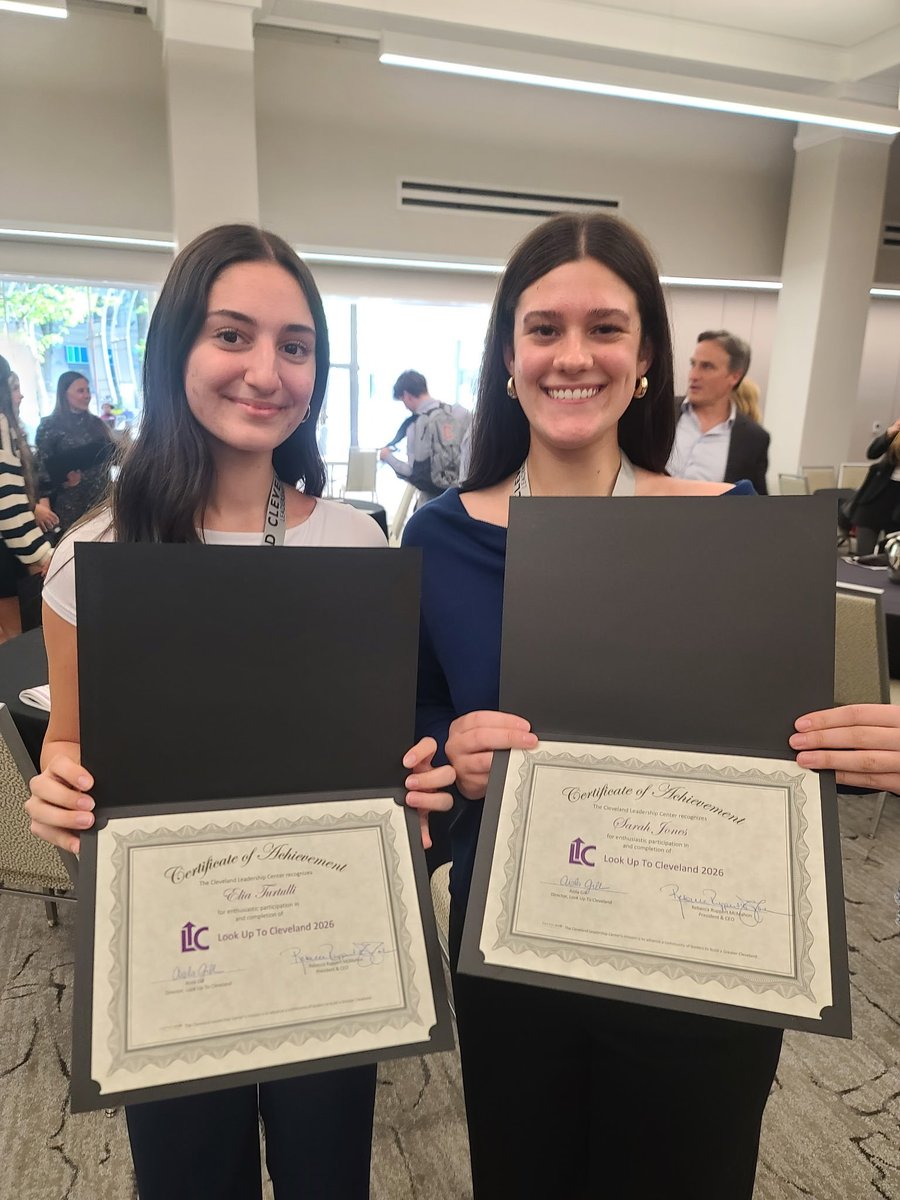 NOEaglesSuper's tweet photo. Elia Turtulli and Sarah Jones graduated from Look Up To Cleveland yesterday! Look Up To Cleveland increases high school students’ civic awareness and appreciation for their community. https://t.co/wLxgOlDVXh