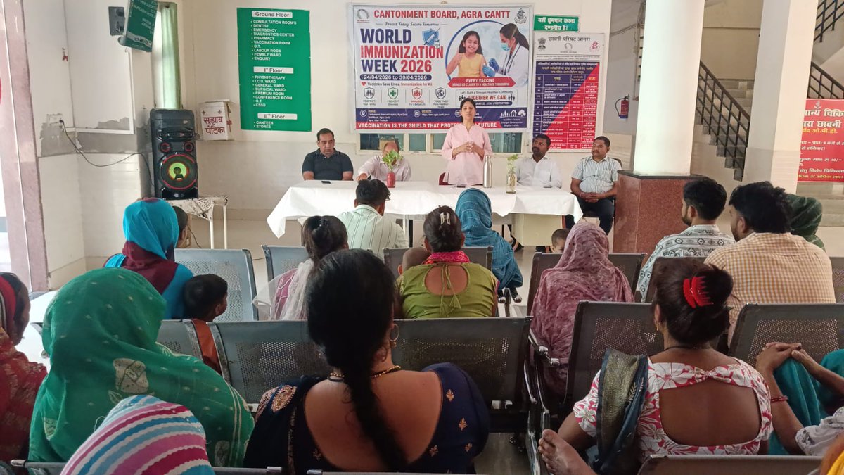 cbagra1's tweet photo. Ayushman Bharat Diwas along with world vaccination week was organised today on 01st May 2026  in Cantonment General Hospital Agra.
@RakshaSampada
@pddecc
@adgcantts_dgde https://t.co/Bmmq5kO2PB