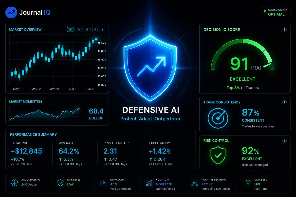 levelzio's tweet photo. Prop firms use 'Risk AI' to find reasons to fail you. We give you 'Defensive AI' to keep you funded.

Audit your habits, fix leaks, and protect your capital before they flag you. 🛡️

Stop guessing. Start auditing. 📈

#PropTrading #TradingJournal

https://cdn.marblism. https://t.co/GZa3eEhGAP