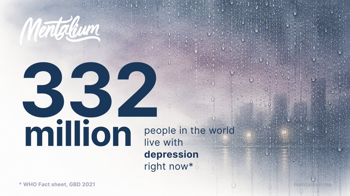 PTrubetskov's tweet image. Depression affects 332 million people worldwide right now.

That's about 5.7% of adults — based on WHO data and the Global Burden of Disease 2021 study. About 1.5x more common in women than in men.

More facts: pinterest.com/mentalium_me/m…

#depression #mentalhealth