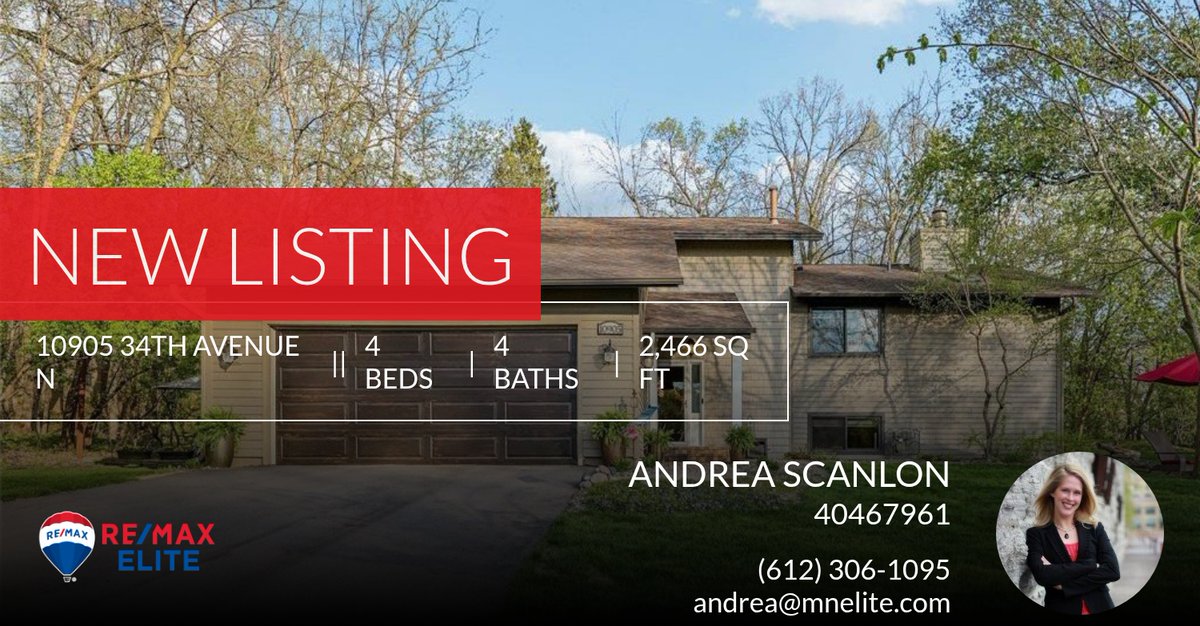 AndreaHScanlon's tweet photo. 📍 New Listing 📍 Take a look at this fantastic new property that just hit the market located at 10905 34th Avenue N in Plymouth. Reach out here or at (612) 306-1095 for more information

You deserve Top Notch representation in sel... https://t.co/ATrxFZDMdG https://t.co/AJKz2SH5wN