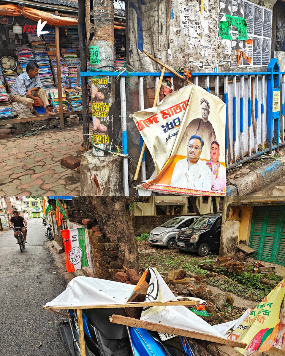 TT_My_Kolkata's tweet image. Post-poll Kolkata struggles with campaign debris after a nor’wester scatters flags and hoardings, clogging drains despite ECI clean-up rules.

Read more: telegraphindia.com/my-kolkata/eve…

#Pollution #WestBengalAssemblyElection #Elections #Kolkata #MyKolkata