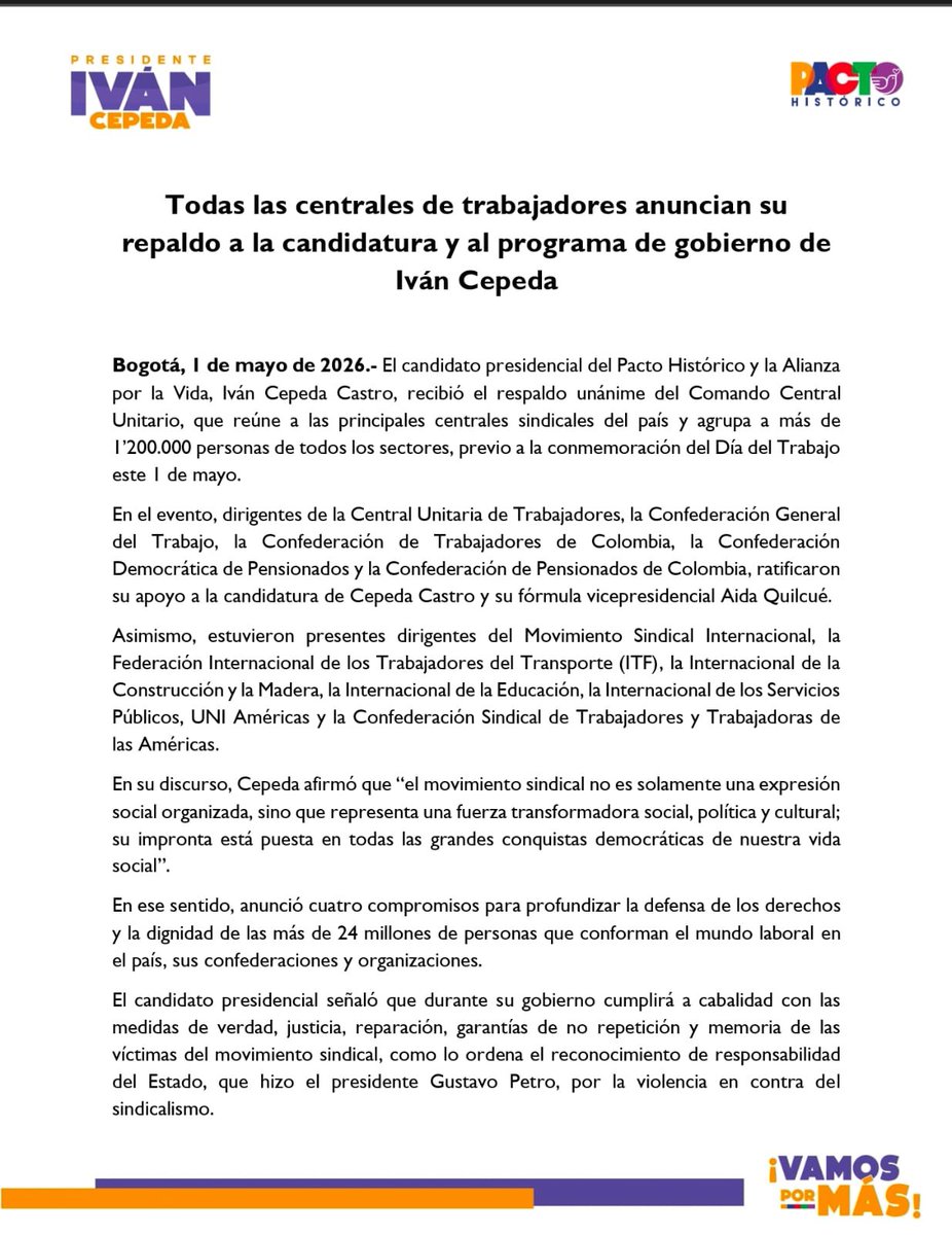 Iván Cepeda Castro tweet media
