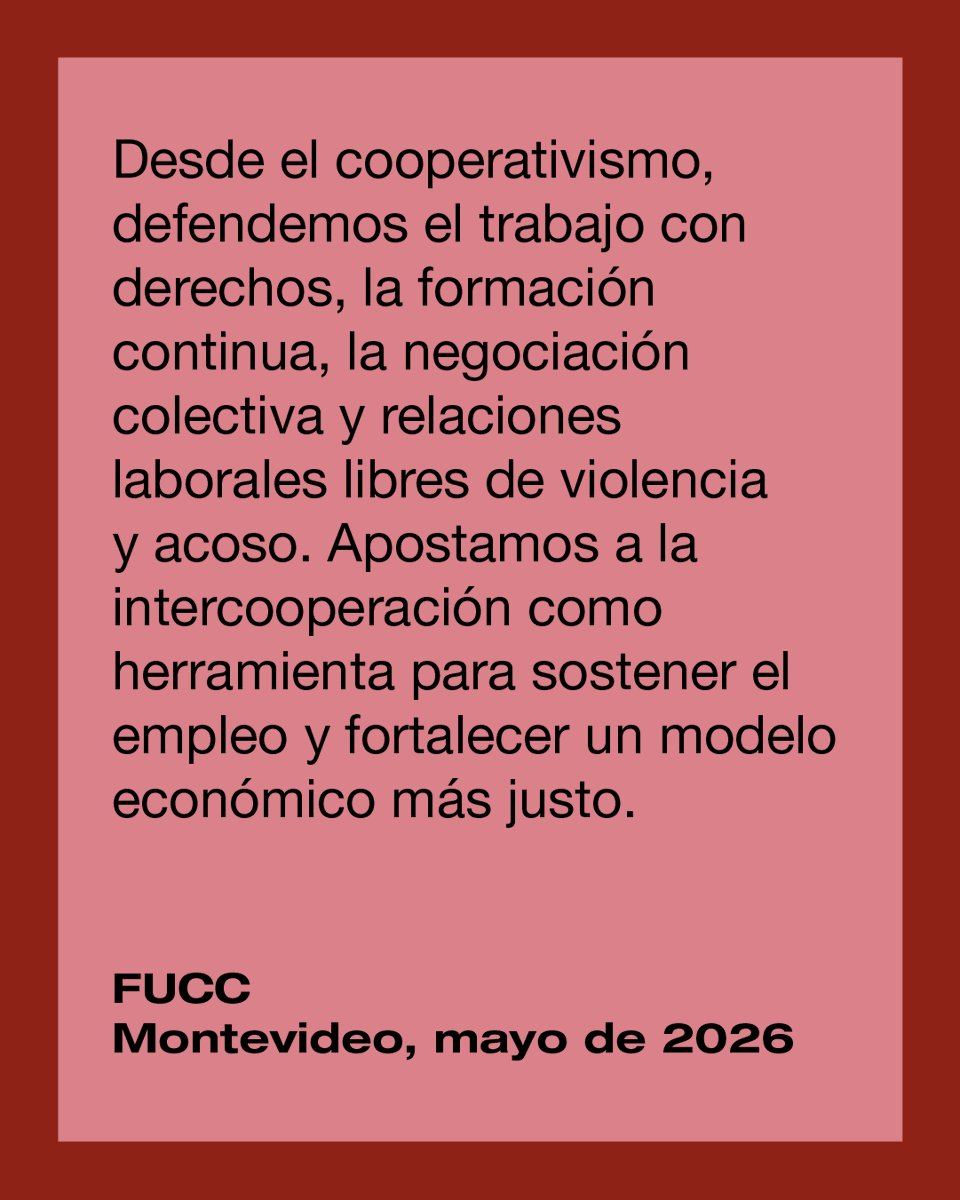 FUCCUruguay's tweet photo. Desde el cooperativismo, defendemos el trabajo con derechos, la negociación colectiva y relaciones laborales libres de violencia y acoso. Apostamos a la intercooperación como herramienta para sostener el empleo y fortalecer un modelo económico más justo: https://t.co/qo3gs6LZbS https://t.co/OYWuDMrzH5