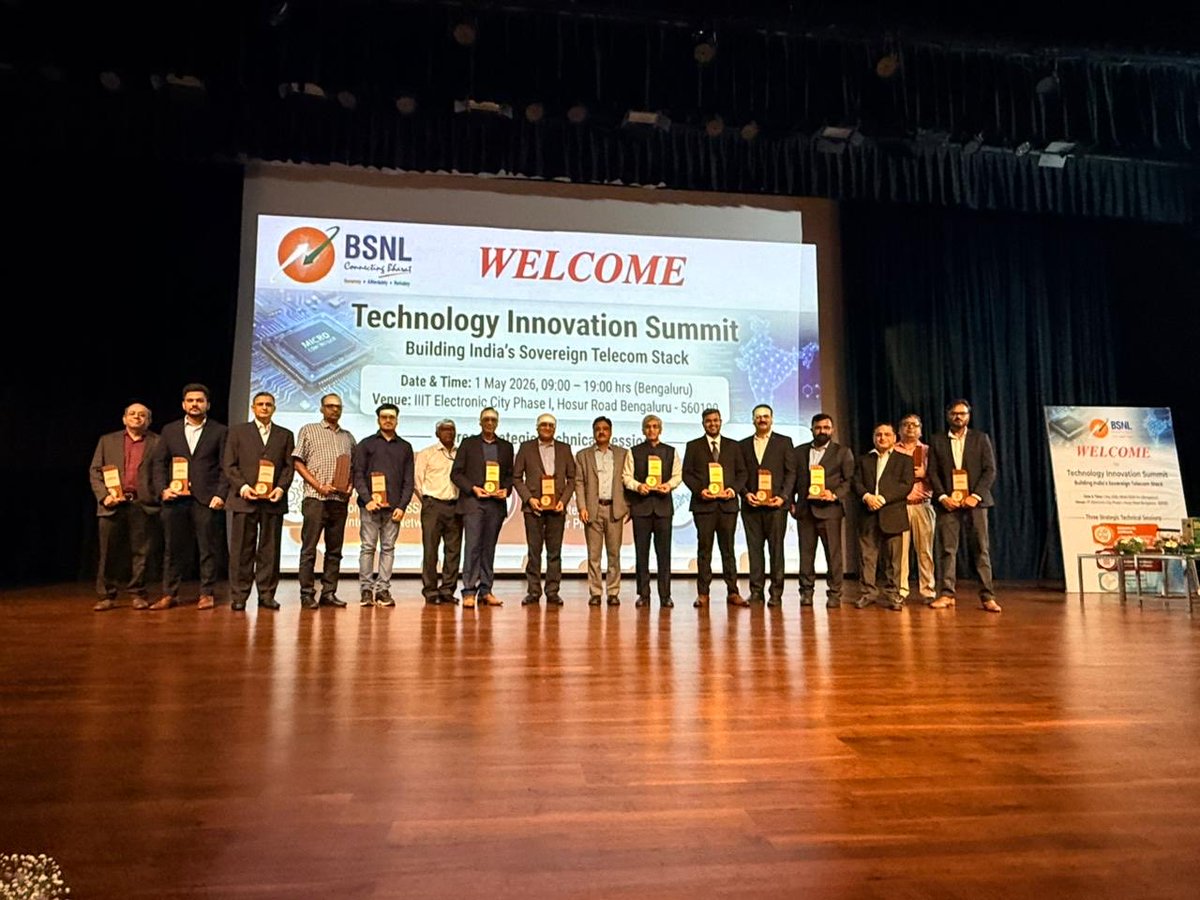 BSNLCorporate's tweet image. #BSNL is bringing innovation to the forefront  co-creating the future of telecom, together.

The Technology Innovation Summit 2026 in Bengaluru was inaugurated by CMD of BSNL Shri A. Robert J. Ravi, in the presence of Director EB Shri Papa Sudhakara Rao, Director CM Shri Sandeep