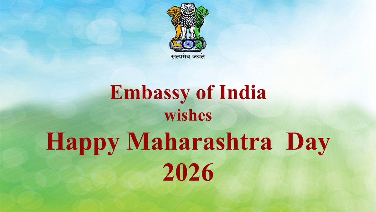 IndiainMongolia's tweet image. Embassy of India wishes Happy Maharashtra  Day 2026.
#भारत #India #Mongolia
@MEAIndia @IndianDiplomacy