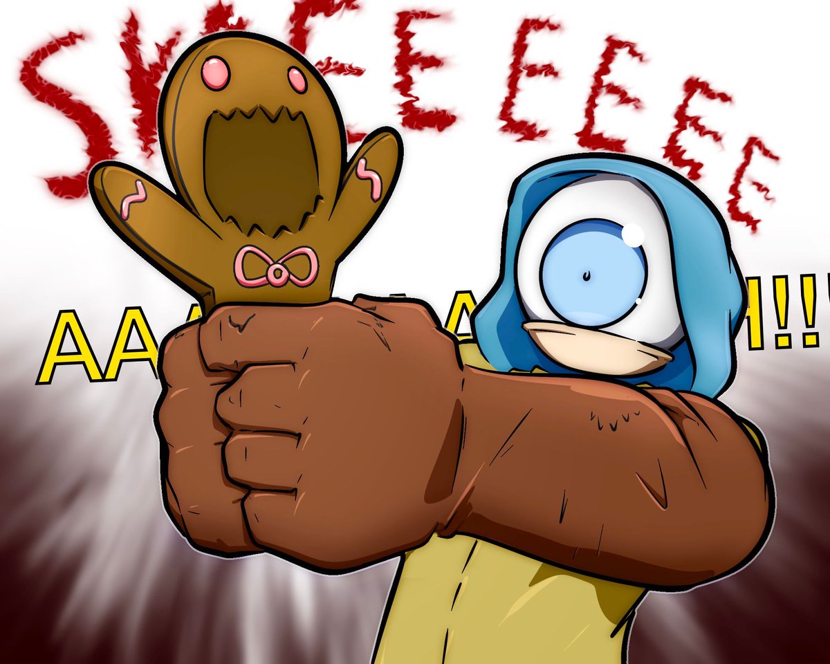 one_steve_to_go's tweet image. Being able to draw what happens in my books means I can visualize amazing moments like this evil gingerbread man &amp;gt;:)

#amwriting #art #oc #writingcommunity