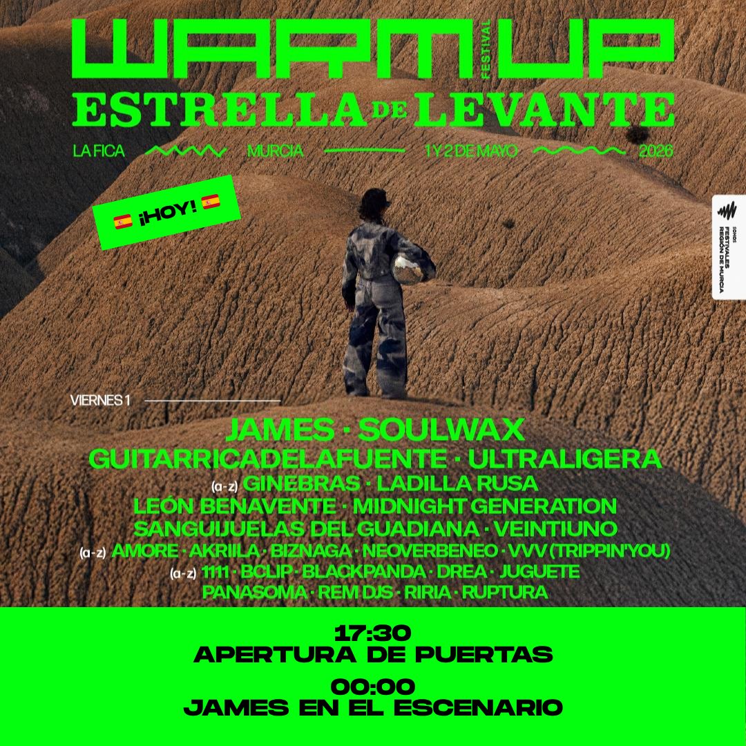 wearejames's tweet image. #JamesLive2026 #tonight #murcia
@WARMupfestival