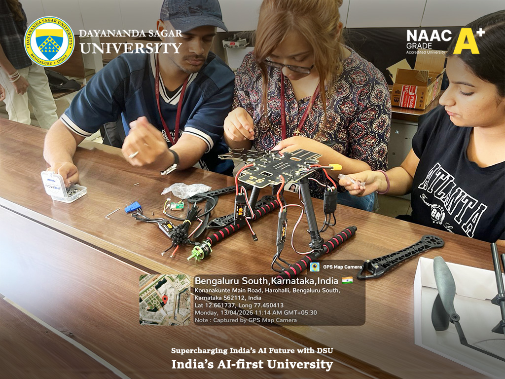 DSUBangalore's tweet image. Drone Workshop 2026!
CSE &amp;amp; E-Cell students moved from theory to flight! Hands-on assembly, Pixhawk calibration, and live flight demos at DSU. The future is airborne! 

#DSU #DroneTech #CSE #Innovation