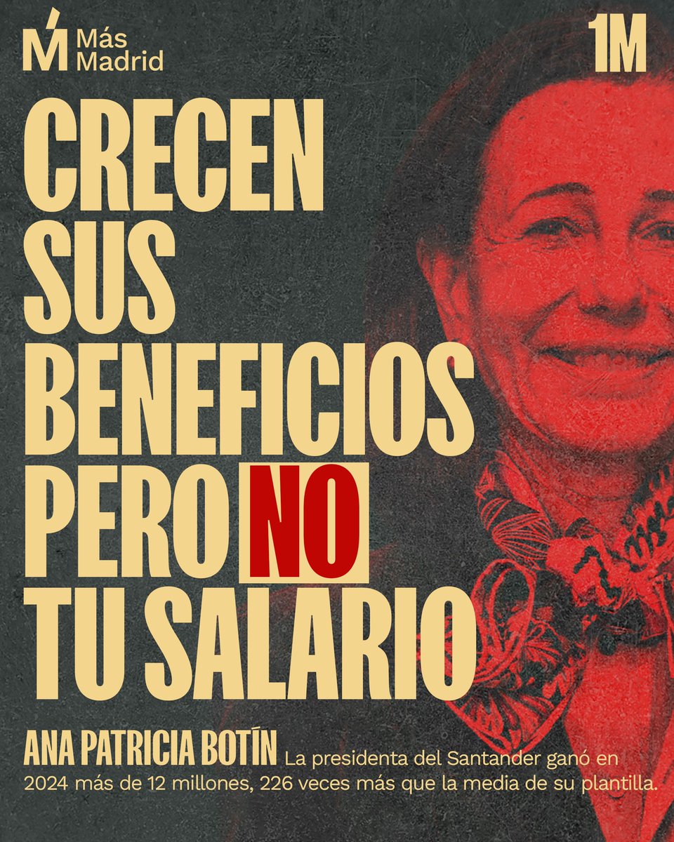 CarlaAntonelli's tweet photo. #1DeMayo El beneficio empresarial ha crecido un 56% desde 2019; los salarios, solo un 35%.

Si los márgenes empresariales están en máximos históricos y tú no lo notas, ¿dónde se está quedando tu salario?

Está en el bolsillo de los ricos. https://t.co/8IfHWwUZBD