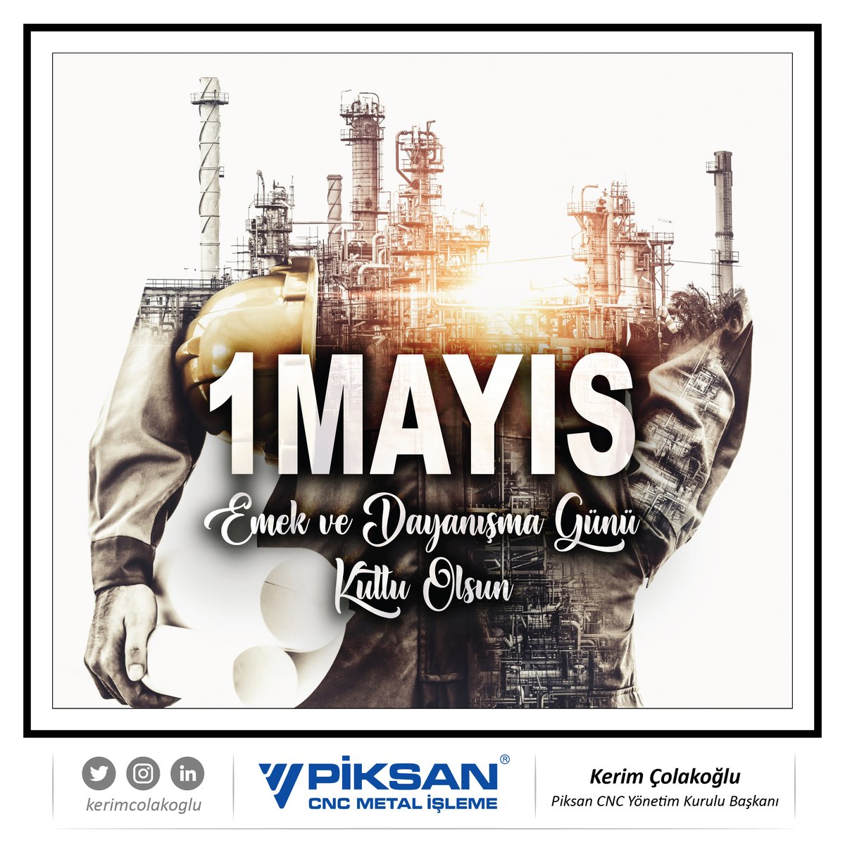 kerimcolakoglu's tweet photo. Emek ve alın teriyle üreterek ülkemizin kalkınmasına katkı sağlayan tüm işçi ve emekçilerimizin 1 Mayıs Emek ve Dayanışma Günü kutlu olsun. 
 
#İMESOSB #1Mayıs #Emek #Dayanışma https://t.co/xa3FsfRapG