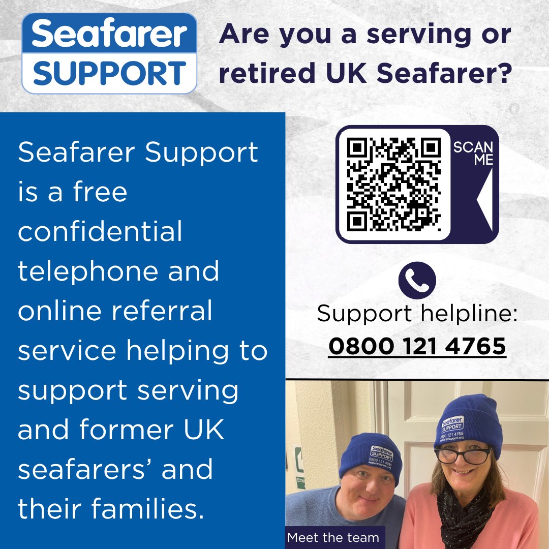 MNWBUK's tweet image. Meet Aiden and Helen from Seafarer Support ⚓ Supporting serving and retired seafarers across the UK with accommodation, training, practical help, plus health and financial guidance. Need advice? Call or click: seafarersupport.zendesk.com/hc/en-gb #Seafarers #Welfare