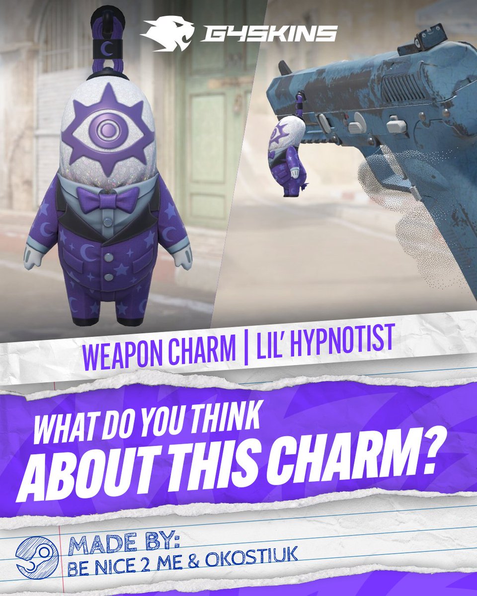 g4skinsdotcom's tweet image. The question is: does it hypnotize the enemy team? 👀

#cs #csgo #csskin #charm #counterstrike #cs2 #counterstrike2 #csskins #g4skins #hypnotist #weaponcharm
