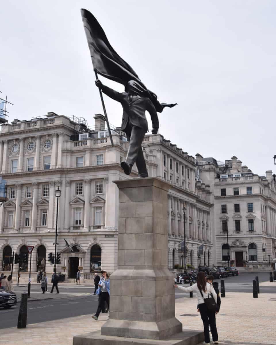 new banksy artwork, a man blinded by his flag