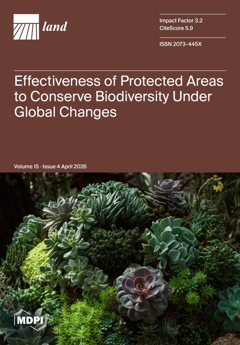 Land_MDPI's tweet photo. Discover the latest research in Land! 🌍

🎉Volume 15, Issue 4 (April 2026) is now available, featuring 167 articles covering diverse topics in land systems, sustainability, and spatial planning:
 🔗 https://t.co/TmQz0bBVxd
#LandJournal #OpenAccess #AcademicPublishing #NewIssue https://t.co/NFrFRu31L0