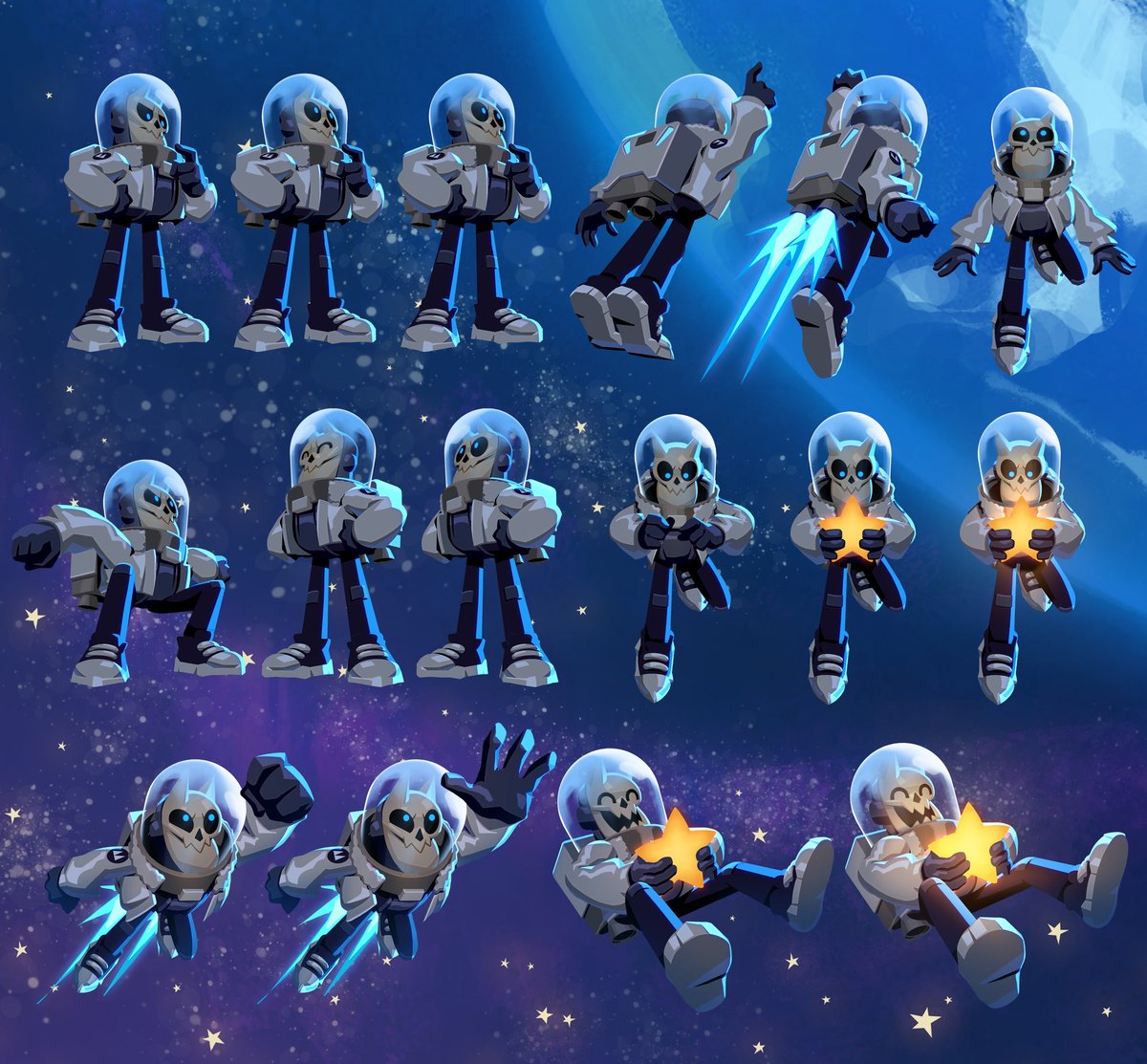 mooncolony_ltd's tweet image. It's time for a galactic celebration! Today is #NationalSpaceDay, and it's, like, kind of a big deal in the cosmos. 💫✮˚.⋆

We're beaming down some star-filled art for you today, including some fun Nix poses and an action-packed illustration created by Alexandre Leoni! 

#art