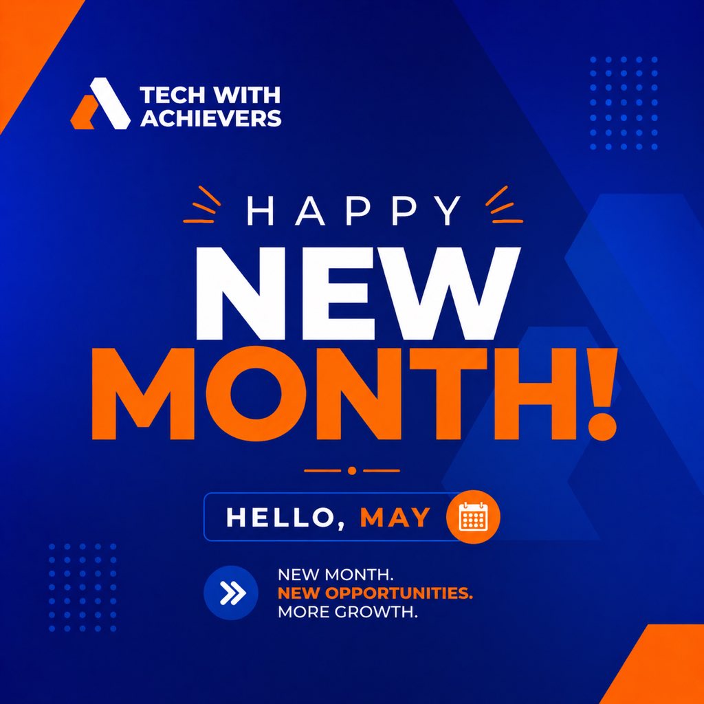 Happy New Month! 🌅

May 2026 is here.

New opportunities. Fresh energy.

To everyone in the Tech With Achievers community - let's make this month count.

What's your focus for May?

Drop it below 👇