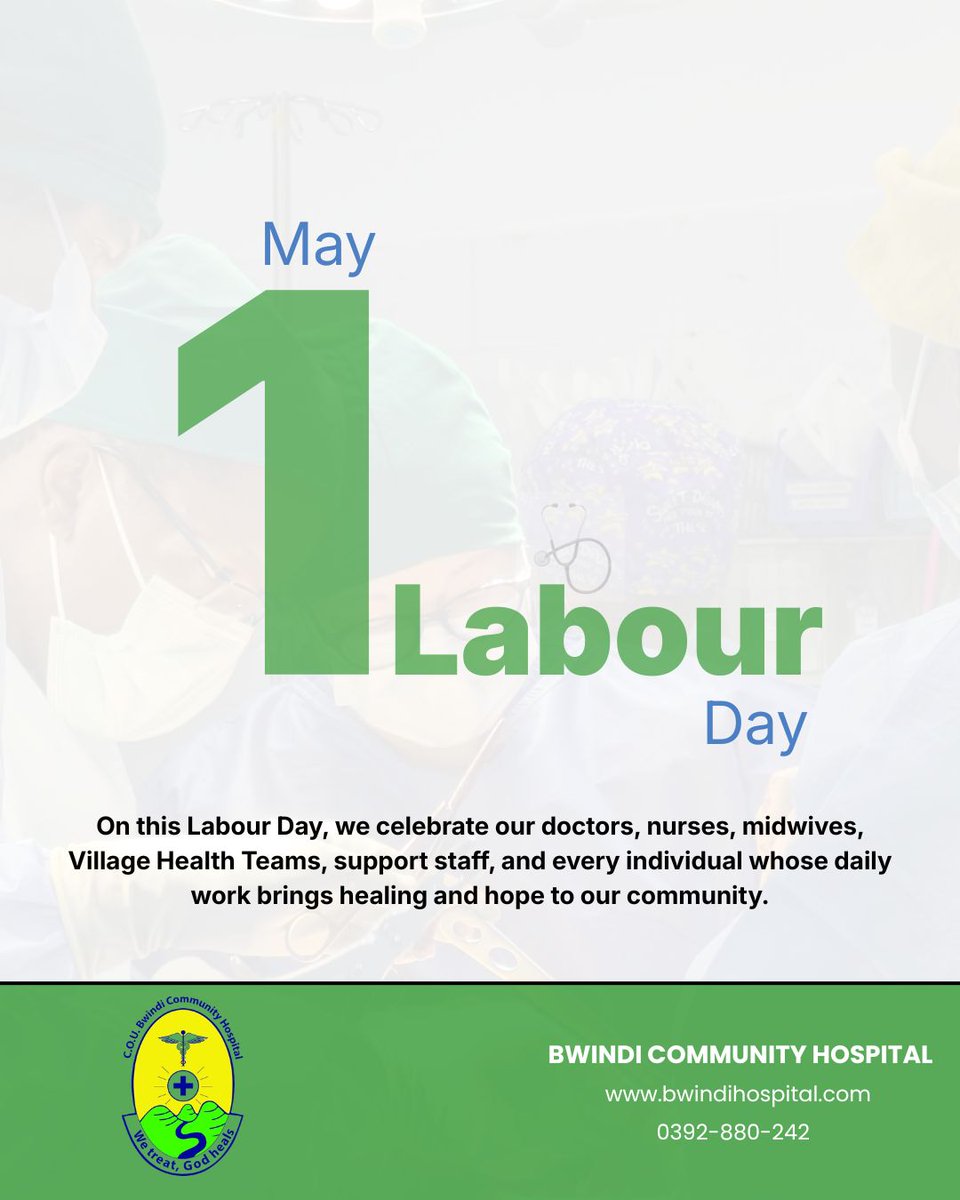 BwindiHospital's tweet photo. Happy #Labourday 

Today, we celebrate the doctors, nurses, midwives, Village Health Teams, support staff, and every individual whose daily work brings healing and hope to our community. https://t.co/CwfEDUGNrL