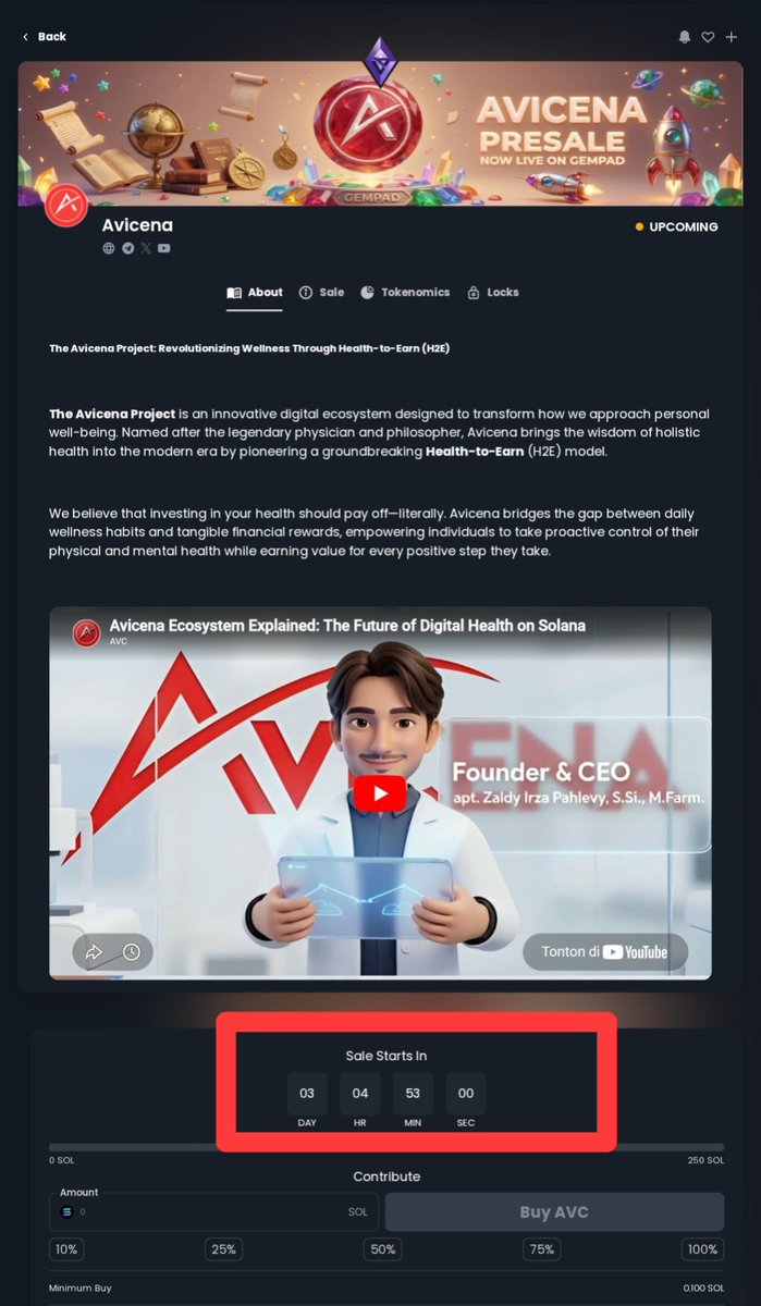 RaydiumWhale's tweet photo. @GeckoTerminal The technology that will connect health with blockchain.
Will be live presale on https://t.co/1TaLLvwX9C in 3 days, don't miss it.

Community : https://t.co/s5PkffUdNK

@AvicenaHQ https://t.co/eK0nU019Bi