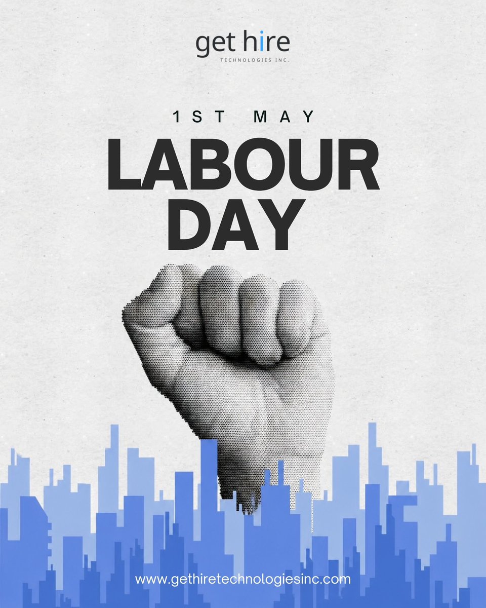gethiretech's tweet photo. 💪 Celebrating the power of hard work and dedication this Labour Day! 🛠️

On this 1st May, let's honor the efforts of all the workers who drive industries, economies, and communities forward.

Happy Labour Day! 🌍

#LabourDay2026 #WorkforcePower #CelebratingWorkers #GetHired https://t.co/X5c3I57eiX