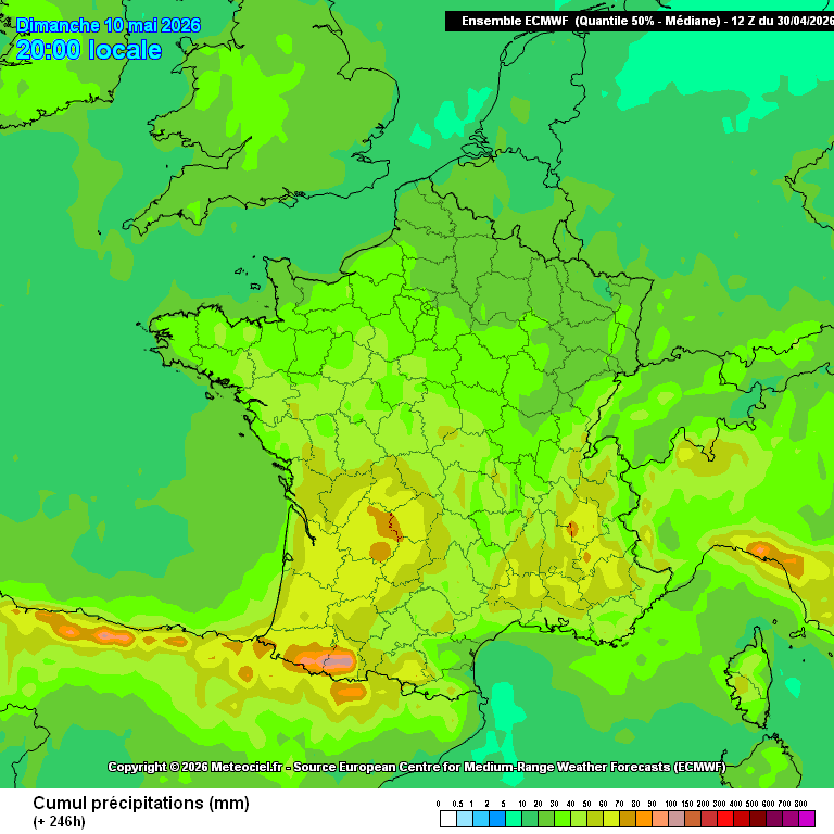 meteociel's tweet image. Après un début de printemps très #sec, la #pluie va enfin faire son retour sur de nombreuses régions en ce début Mai.
Un temps instable et orageux est prévu ces prochains jours, une pluie très attendue qui sera bénéfique pour la nature en pleine période de croissance.

ENS ECMWF