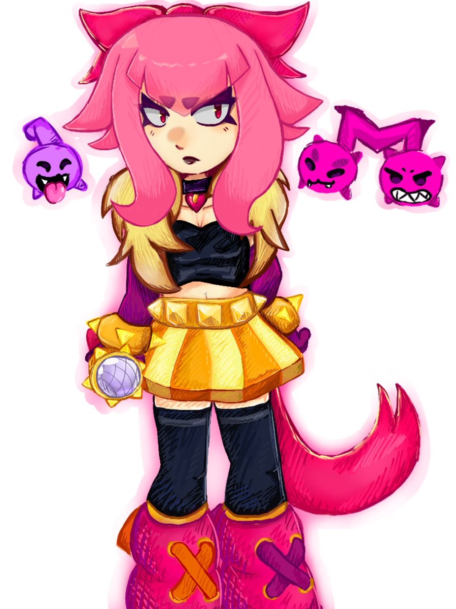 radiogolub's tweet photo. «Oh, the audience?.. No, wait, don't come any closer. With your sense of beauty, you obviously won't appreciate my upper body—you'd better stand in the hallway!»

Yo guys, There haven't been any posts for a long time. Rate Melodie!
#BrawlStars #Brawlstarsmelodie #brawlstarfanart https://t.co/Shcl5HMTGe
