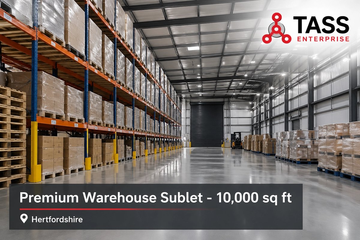 TASSHERTFORD's tweet image. Looking for more space? 📦 We've got a premium 10,000 sq ft warehouse sublet available right here in Hertfordshire! Perfect for ultra affordable business storage. Act fast and give us a call on 01992 511051 or 01992 472672. 🚛✨ #Warehousing #Hertfordshire
