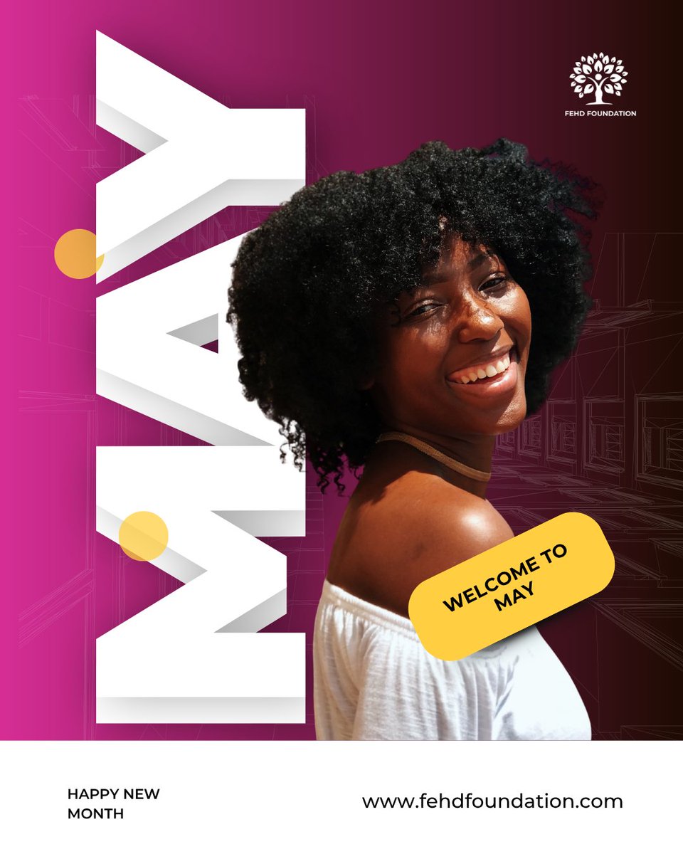 FEHDfoundation's tweet photo. Hello May!

Happy New Month to all our amazing partners and everyone joining our course to ensure an end to harmful practices against women and girls.

We pray this new month brings you joy, kindness, and hope. Cheers to an amazing month ahead.
#newmonth #fehd_foundation https://t.co/DKJENqHT6a