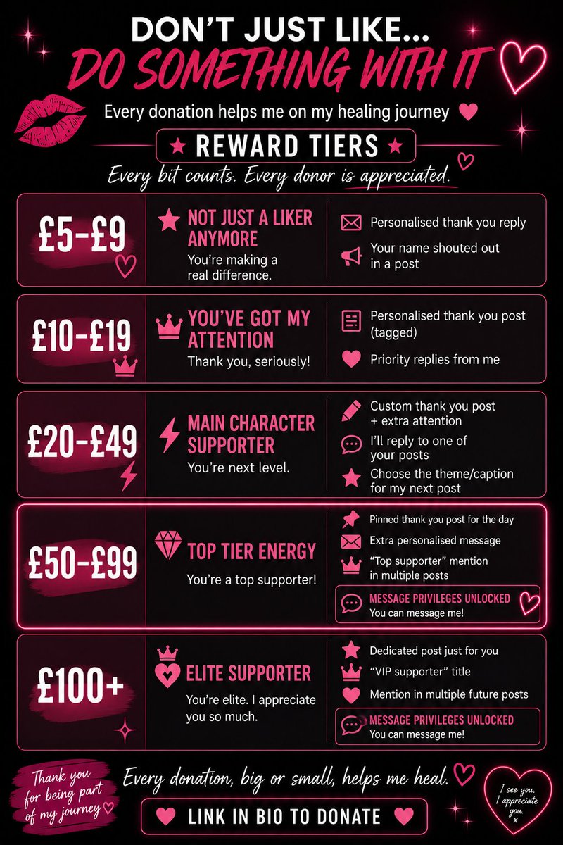Phoenix__09's tweet photo. Alrightβ¦ made it simple for you π
Pick your tier.
@rgraxxx kicked us off with Β£50 π€ so heβs got message privileges for a whole weekβ¦ ask me anything π
Your turn now, donβt just watch π
https://t.co/wlR8evk46z
#GoFundMeUK #DonateNow #EveryBitHelps https://t.co/4dQjHmDEFo
