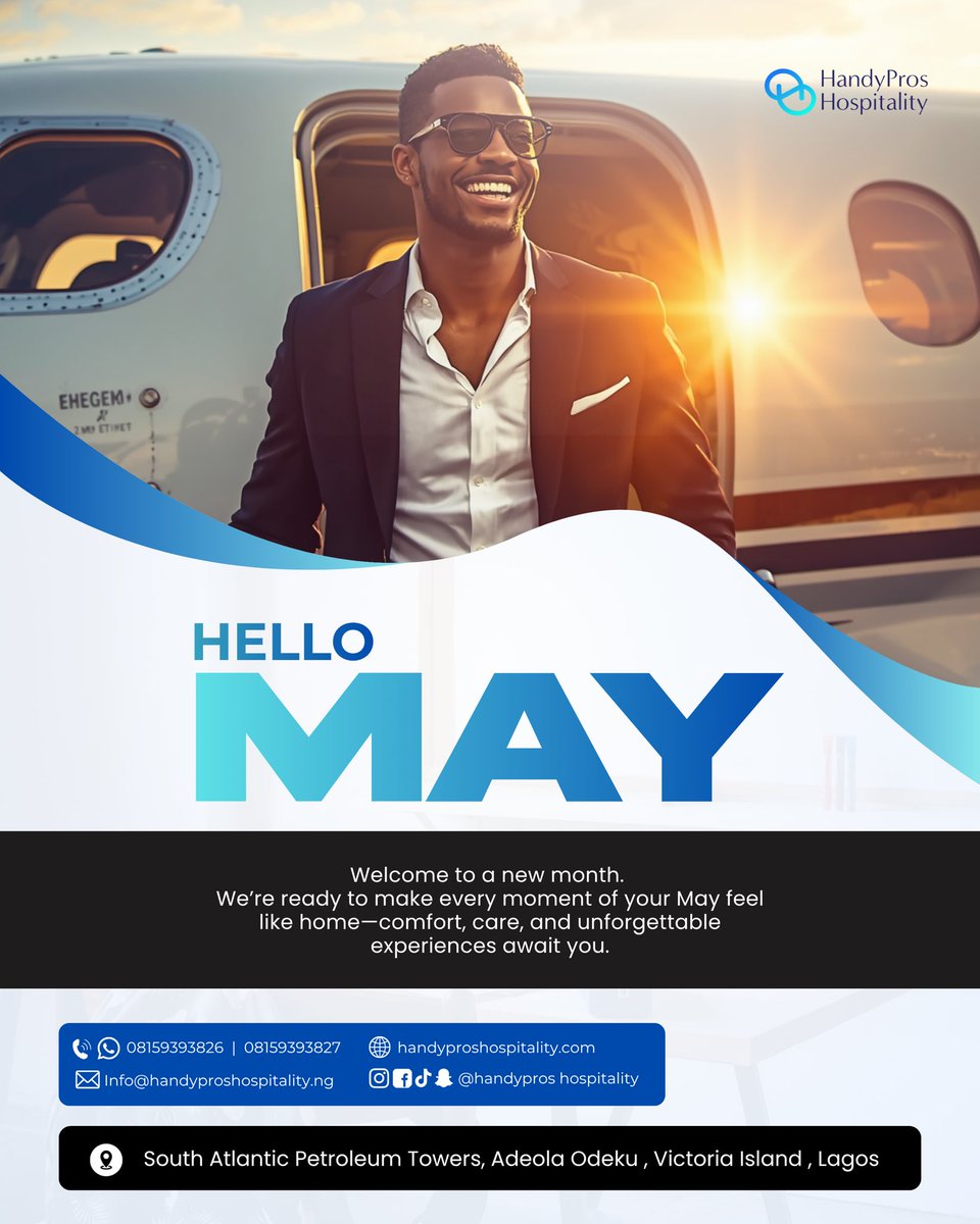 HandyprosH's tweet photo. Cheers to a fresh start!

Happy New Month from all of us at HandyPros Hospitality!🤩
New month, new opportunities, better experiences and more reasons to serve you well. Thank you for choosing us and we look forward to serving you better🥂🏨

#WelcometoMay #HandyProsHospitality https://t.co/EqS66O1g5P
