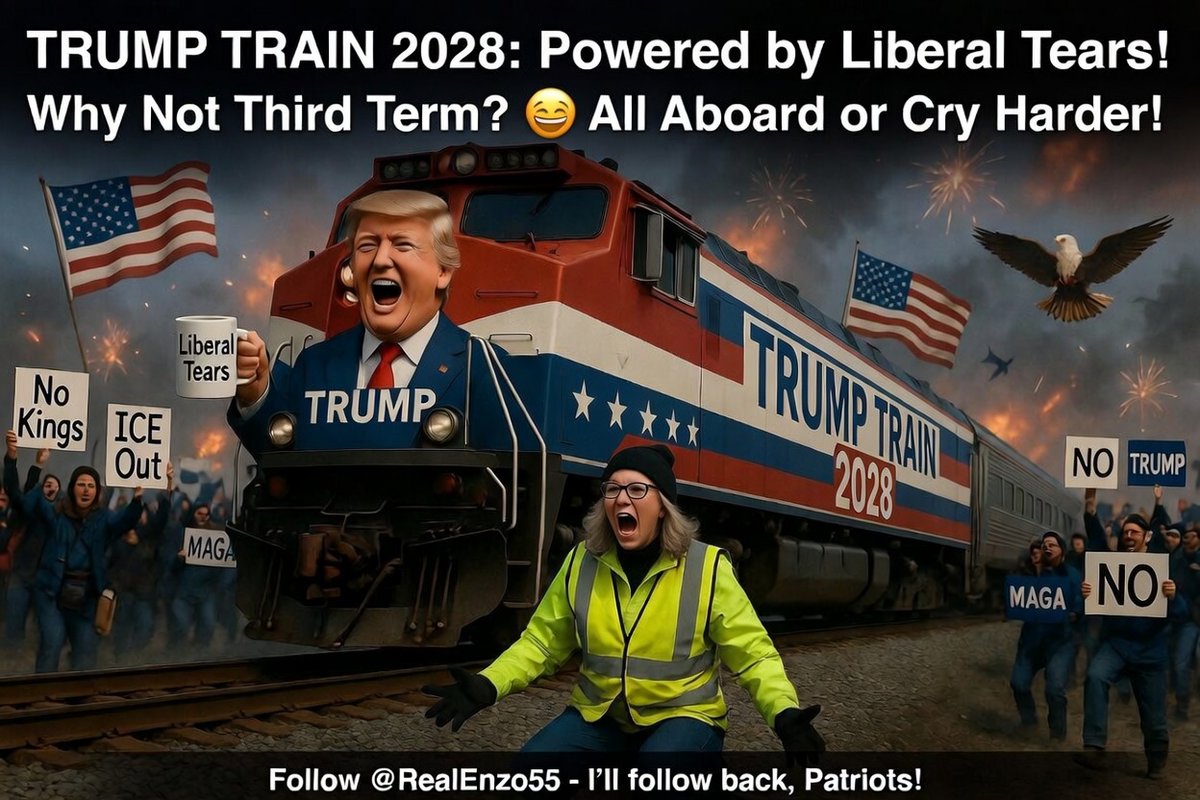 Remember those epic Trump Train memes back in 2016? 

⚡️The energy was unstoppable, and we all knew what was coming 😂

Well the train never really stopped… and now we’re loading up the 2028 edition. 

ALL ABOARD, MAGA PATRIOTS 🚂🇺🇸 Choo-Choo!

Drop a HELL YA in the comments if