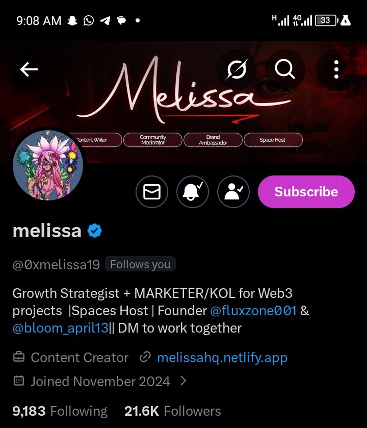 Wsss in the fucking space!

Melissa just followed me back 🤭

Thanks for the follow <a href="/0xmelissa19/">melissa</a> 🙏☺️