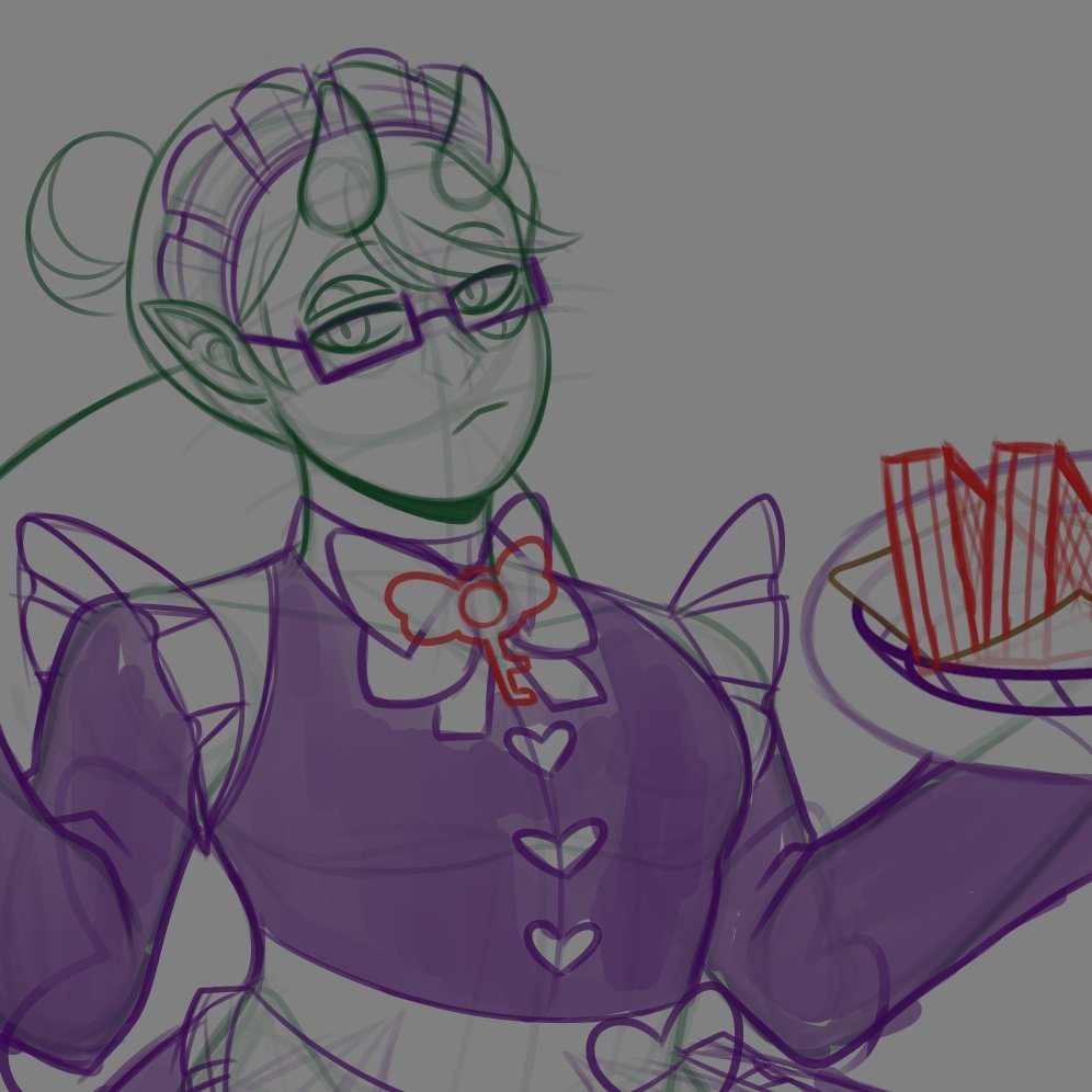 DeeVeeDoodle's tweet image. It's May! It means... it's almost time for Maid Day 👀
#hazbinhotel #oc #wip #sketches